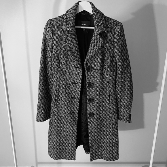 MEXX Tweed Wool Trench Coat - Picture 2 of 10